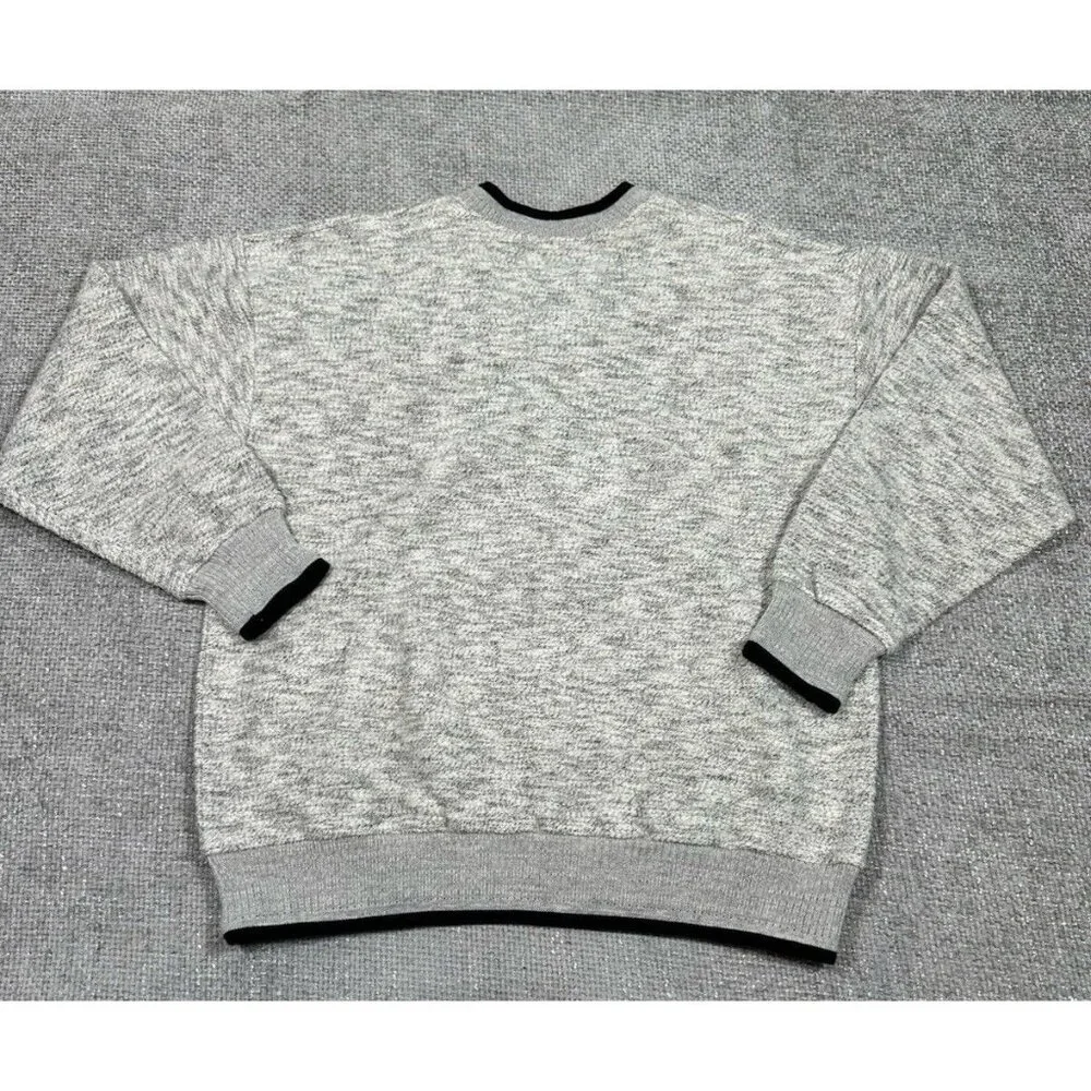 Art Unlimited Sweater shirt Mens‎ Large Gray Aztec Nub Wolf Sweatshirt V Neck